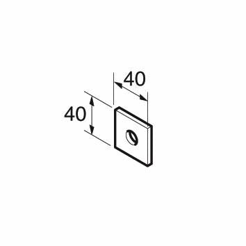 SB506/06 P1026A M6 Square Plate 8mm Hole, Unistrut compatible, galvanised
