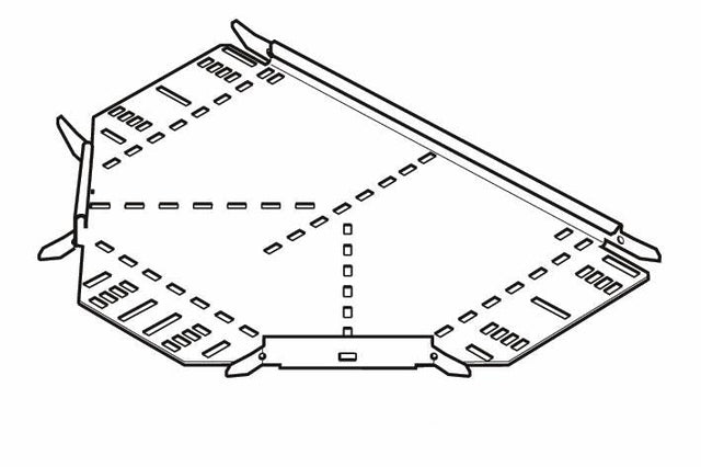 Cable Tray, Equal Tee Medium Return Flange 150mm, Pre-Galvanised