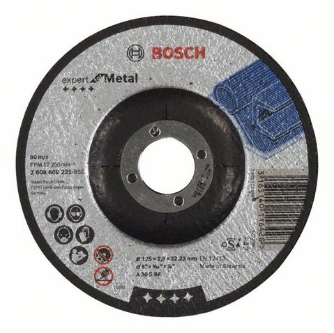 Bosch 115 x 22.2 x 2.5mm (4 1/2" x 3/32" x 7/8") Metal Cutting Disc Depressed Centre 2608600005