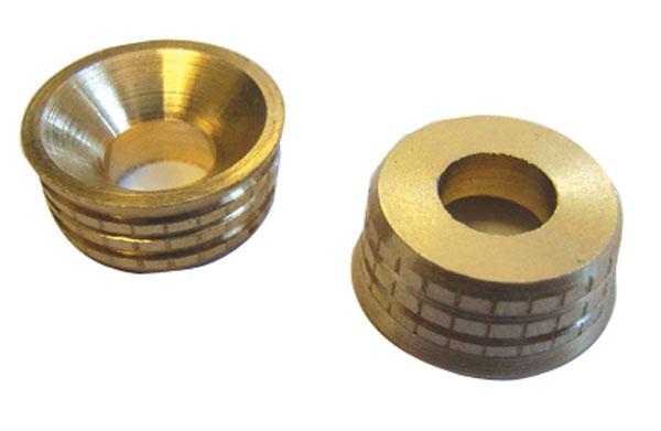 No. 10 Solid Brass Turned & Knurled Surface Screw Cup