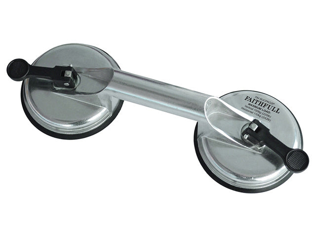 Faithfull Twin Aluminium Suction Lifter 100KG FAISUCPAD2P