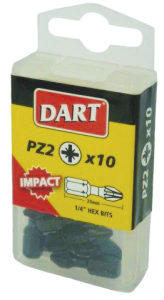 Dart PZ2 Impact Driver Bits, Box of 10