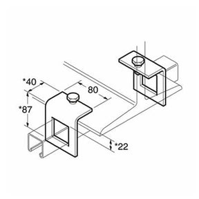 SC852/41 / P1796 Beam Clamp/Window Clamp, Unistrut compatible, galvanised (Not sold in pairs)