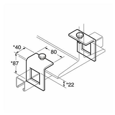 SC852/41 / P1796 Beam Clamp/Window Clamp, Unistrut compatible, galvanised (Not sold in pairs)