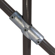 Adjustable 2 Socket Cross C28 Size 7 (G32) Handrail Fitting, Galvanised 130-C42 (Kee Klamp Compatible 30-7)