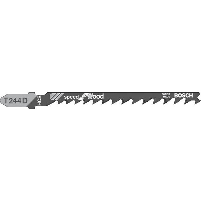 Bosch T244D 100mm Jigsaw Blade for wood 4-50mm (Pack Of 5) P/No. 2 608 630 058