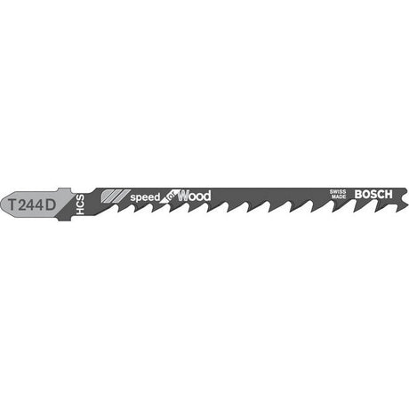 Bosch T244D 100mm Jigsaw Blade for wood 4-50mm (Pack Of 5) P/No. 2 608 630 058