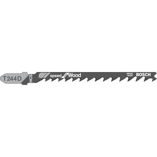 Bosch T244D 100mm Jigsaw Blade for wood 4-50mm (Pack Of 5) P/No. 2 608 630 058