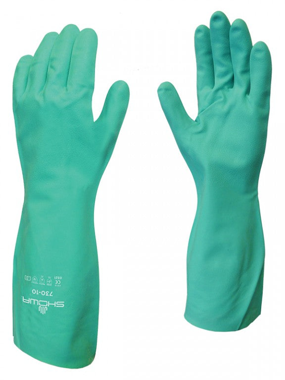Size 7 (S) Showa 730 Flock Lined Nitrile Gloves SHO7301 (1 pair)