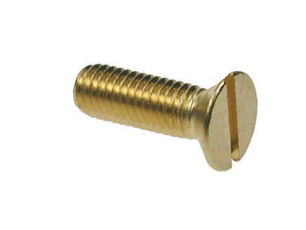 M8 x 30 Brass Counkersunk Slotted Screw, Self Colour, DIN 963