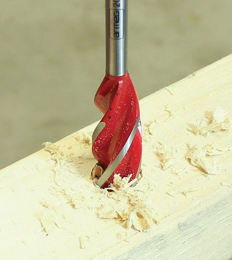 16mm x 159mm Addax Speed Auger with Red Flutes, Hexagon Shank