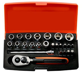 Bahco 1/4" Socket Set 25 Piece in Case SL25