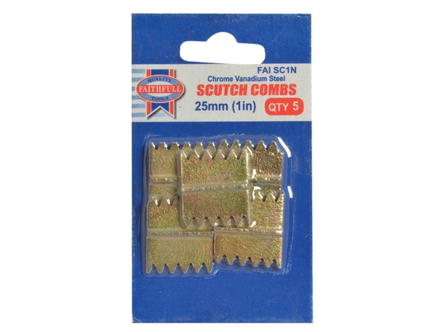 Faithfull 25mm Scutch Combs Pack of 5 FAISC1N