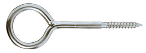 12mm Screw Eye, 140mm Overall Length, Welded Screw Eye, Steel Bright Zinc Plated