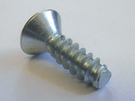4 x 1/4" (2.9 x 6mm) Self Tapping Screw, Countersunk Pozi No.2 B, Steel Bright Zinc Plated