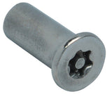 M8 x 20 Resistorx Countersunk Head 6 Lobe Pin Barrel Nut, TX-40H Stainless Steel A2