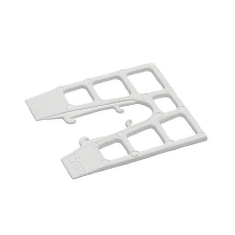 40mm x 45mm x 1.5mm Thick Plastic Packing Shims pack of 200 (white), Centre slot suits M12 bolts