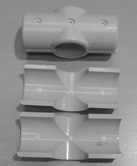 Grey 4 Way Cross Connector (In two halves) MH4WG