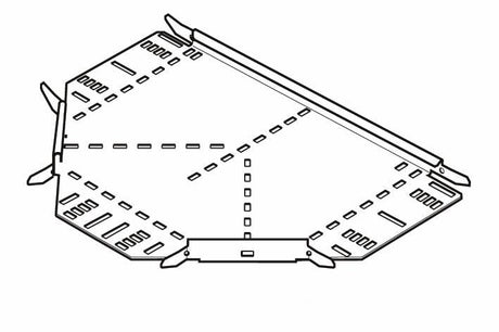 Cable Tray, Equal Tee Medium Return Flange 600mm, Pre-Galvanised
