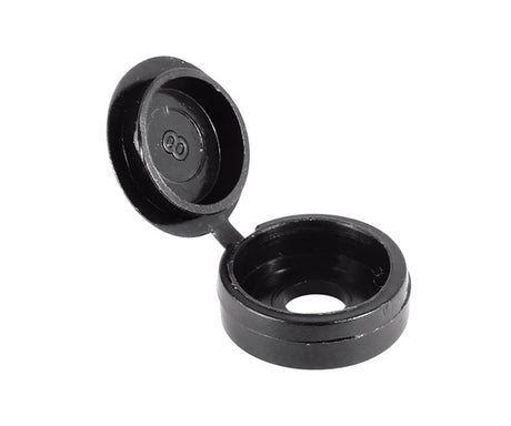Black Hinged Screw Cap Large for Screws 5-6mm LHCCBLACKP
