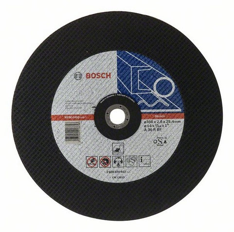 Bosch 355 x 25.4 x 2.8mm (14" x 1/8" x 1") Metal Cutting Flat Disc 2608600543