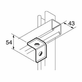 SB501 P1068 90 Degree Channel Bracket, Unistrut compatible, galvanised