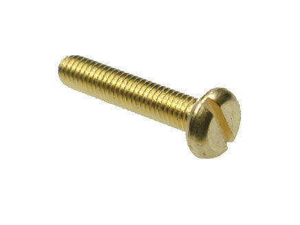 M3 x 8 Brass Pan Slotted Machine Screw, Self Colour, DIN 85