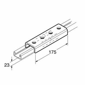 SB650 Jointing Channel 18mm, Unistrut compatible, galvanised