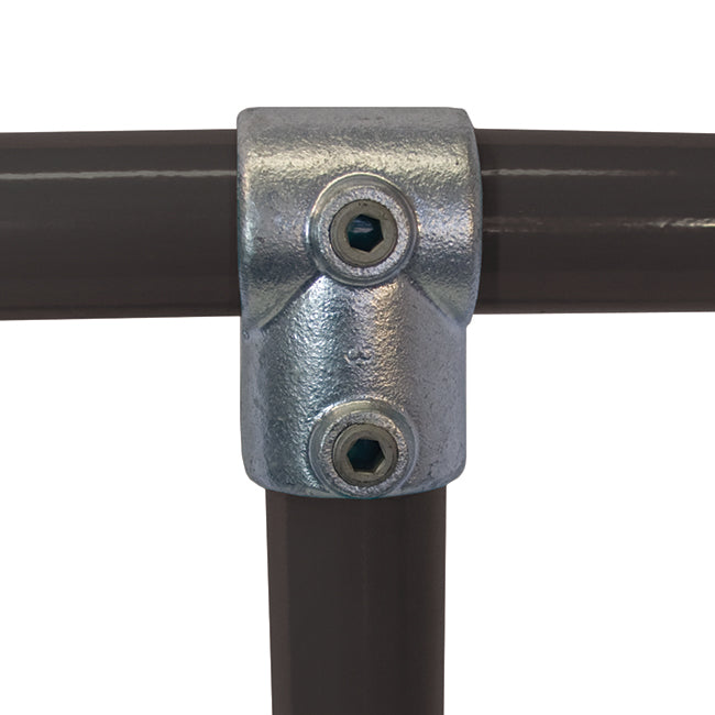 Short Tee C03 Size 8 (G40) Handrail Fitting, Galvanised 101-D48 (Kee Klamp Compatible 10-8)