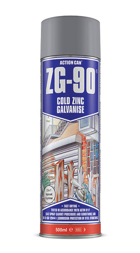 ZG-90 Galvanising Cold Zinc Aerosol Spray Paint 500ml ACTION CAN 1785