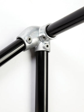 Left Hand Level Sloping Down Side Outlet  Elbow C201LH Size 8(G40) Handrail Fitting, Galvanised