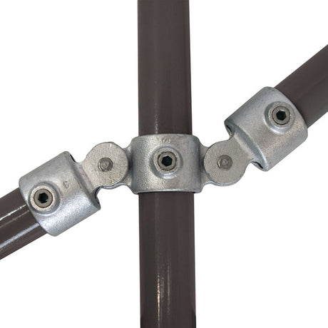 Double Swivel Combination C47 Size 8 (G40) Handrail Fitting, Galvanised 167-D48 (Kee Klamp Compatible C51-8)