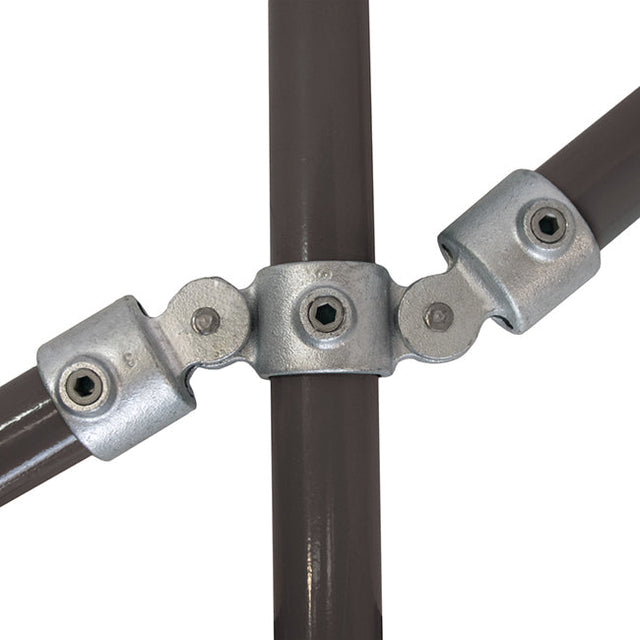 Double Swivel Combination C47 Size 8 (G40) Handrail Fitting, Galvanised 167-D48 (Kee Klamp Compatible C51-8)