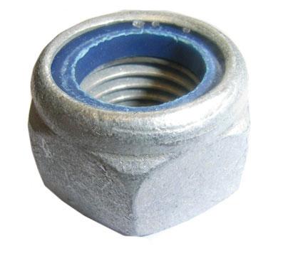 M10 Nyloc Nut Steel Galvanised DIN 985