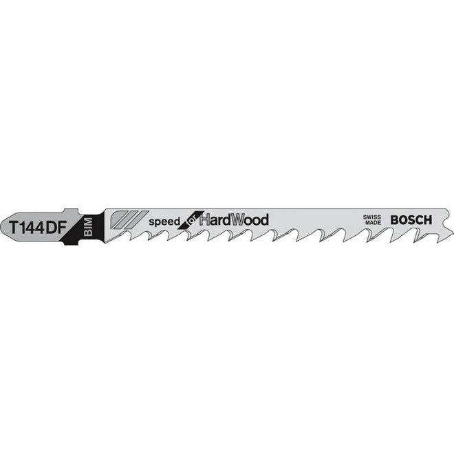 Bosch T144DF 100mm Jigsaw Blade for wood 5-50mm (Pack of 5) P/No. 2 608 634 567