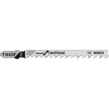 Bosch T144DF 100mm Jigsaw Blade for wood 5-50mm (Pack of 5) P/No. 2 608 634 567