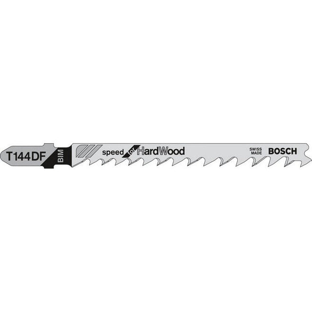 Bosch T144DF 100mm Jigsaw Blade for wood 5-50mm (Pack of 5) P/No. 2 608 634 567