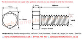 M12 x 100 Hexagon Head Set Screws High Tensile Grade 8.8 Bright Zinc Plated, DIN 933