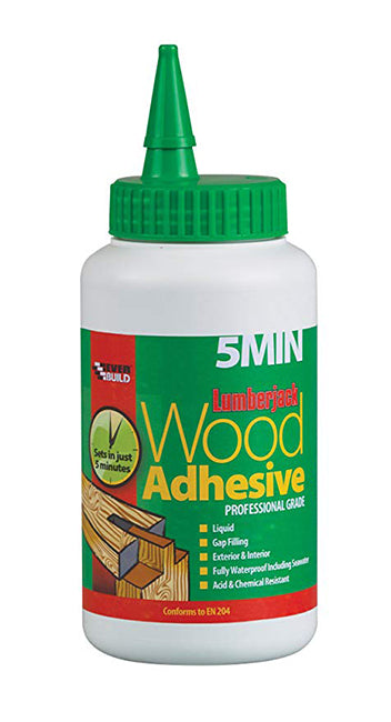 Everbuild Polyurethane 5 Minute Wood Glue Liquid 750 grm 5MINPU7