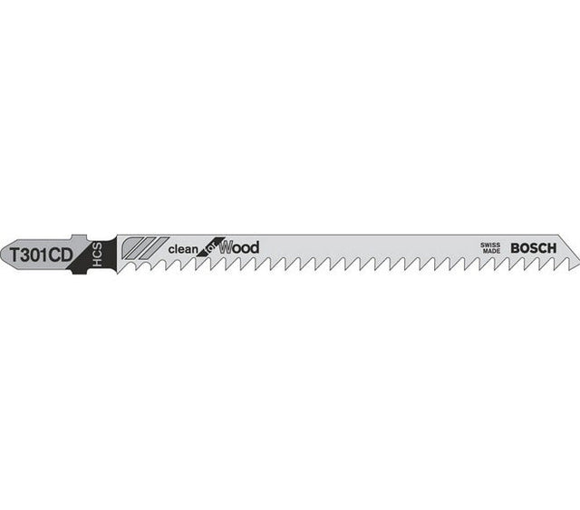 Bosch T301CD 117mm Jigsaw Blade for wood 10-65mm (Pack Of 5) P/No. 2 608 637 590