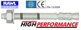 M12 x 135mm Rawlplug R-HPTII-ZF Throughbolt for cracked and non-cracked concrete