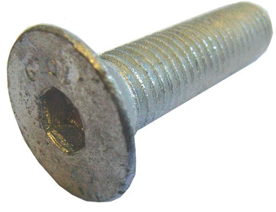 M20 x 55 Countersunk Socket Screw High Tensile Grade 10.9 Galvanised DIN 7991