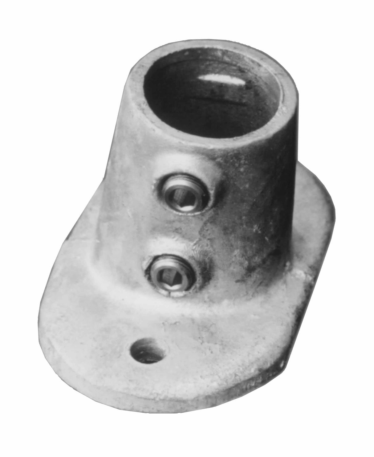 Slope Base C53 Size 8 (G40) Handrail Fitting, Galvanised 152-D48 (Kee Klamp Compatible 67-8)