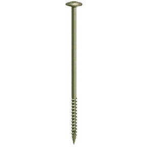 8.0 x 275 Extra Long Timco Wafer Head Index Decking / Wood Screws T40, Organic Green
