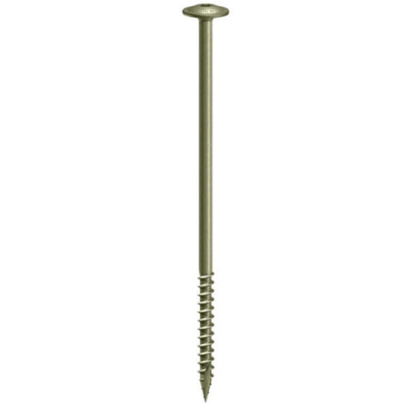 8.0 x 275 Extra Long Timco Wafer Head Index Decking / Wood Screws T40, Organic Green