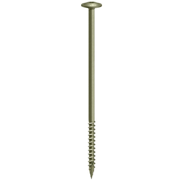 8.0 x 275 Extra Long Timco Wafer Head Index Decking / Wood Screws T40, Organic Green
