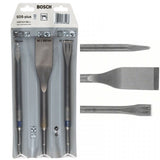 Bosch 3 Piece SDS-Plus Chisel Set, Point, Flat & Self Sharping Tile 2 607 019 159