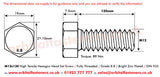 M12 x 130 Hexagon Head Set Screws High Tensile Grade 8.8 Bright Zinc Plated, DIN 933