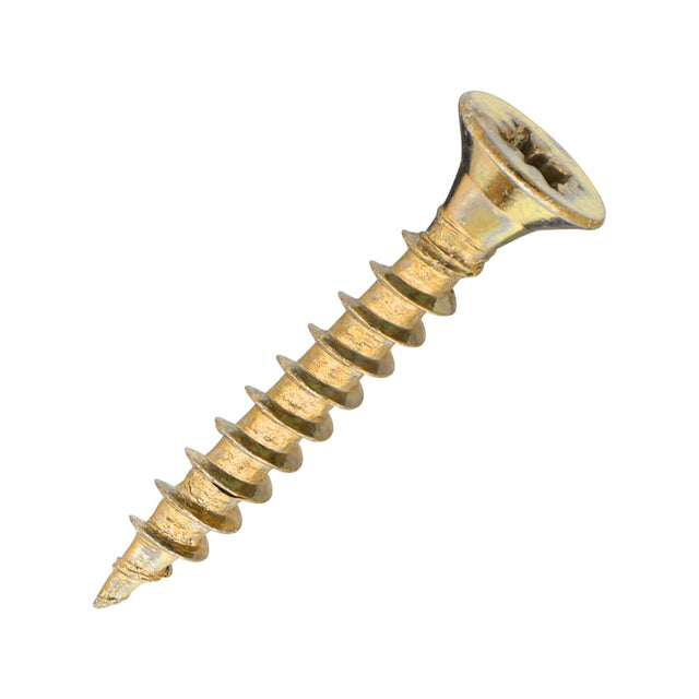 Sidax 3.0 x 20mm Countersunk Pozi Pz1, CHP01 General-Purpose Woodscrew, Zinc & Yellow CHP01-030020