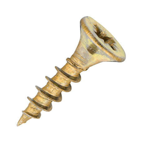 Sidax 3.5 x 15mm Countersunk Pozi Pz2, CHP01 General-Purpose Woodscrew, Zinc & Yellow CHP01-035015